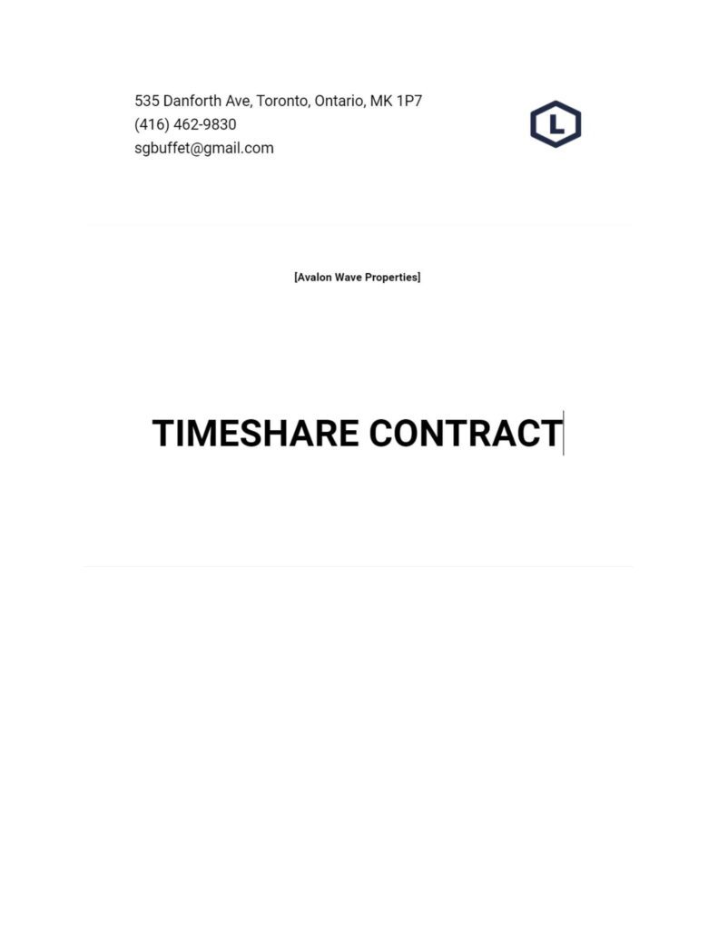 timeshare contract samples